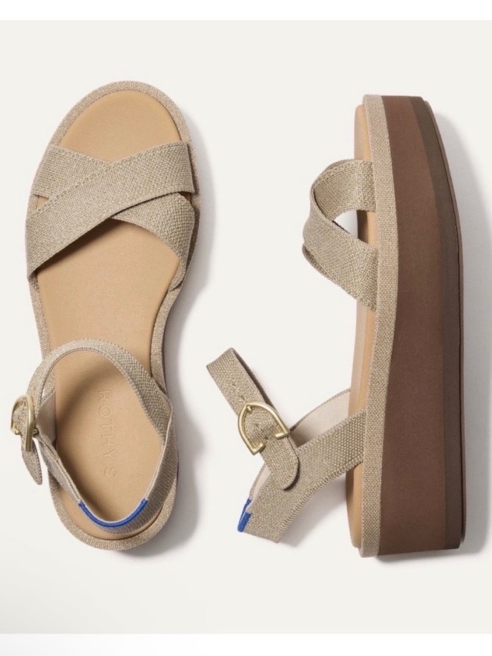Rothy's Criss-Cross Lightweight Wedge Sandal Size 8